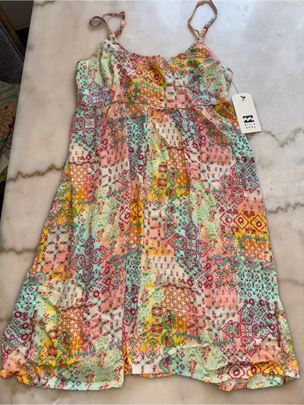 Billabong Multicolor Patchwork Print Mini Dress